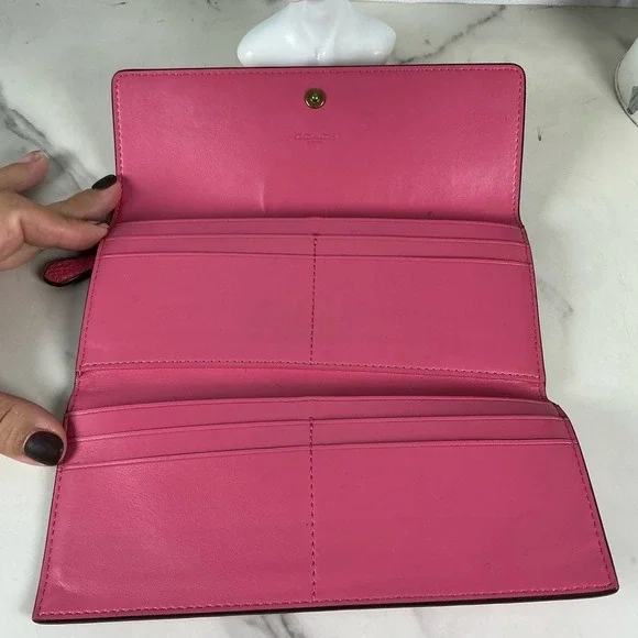 Coach‎ 39745 Pink Fuchsia Leather Women's Wallet - Picture 2 of 10